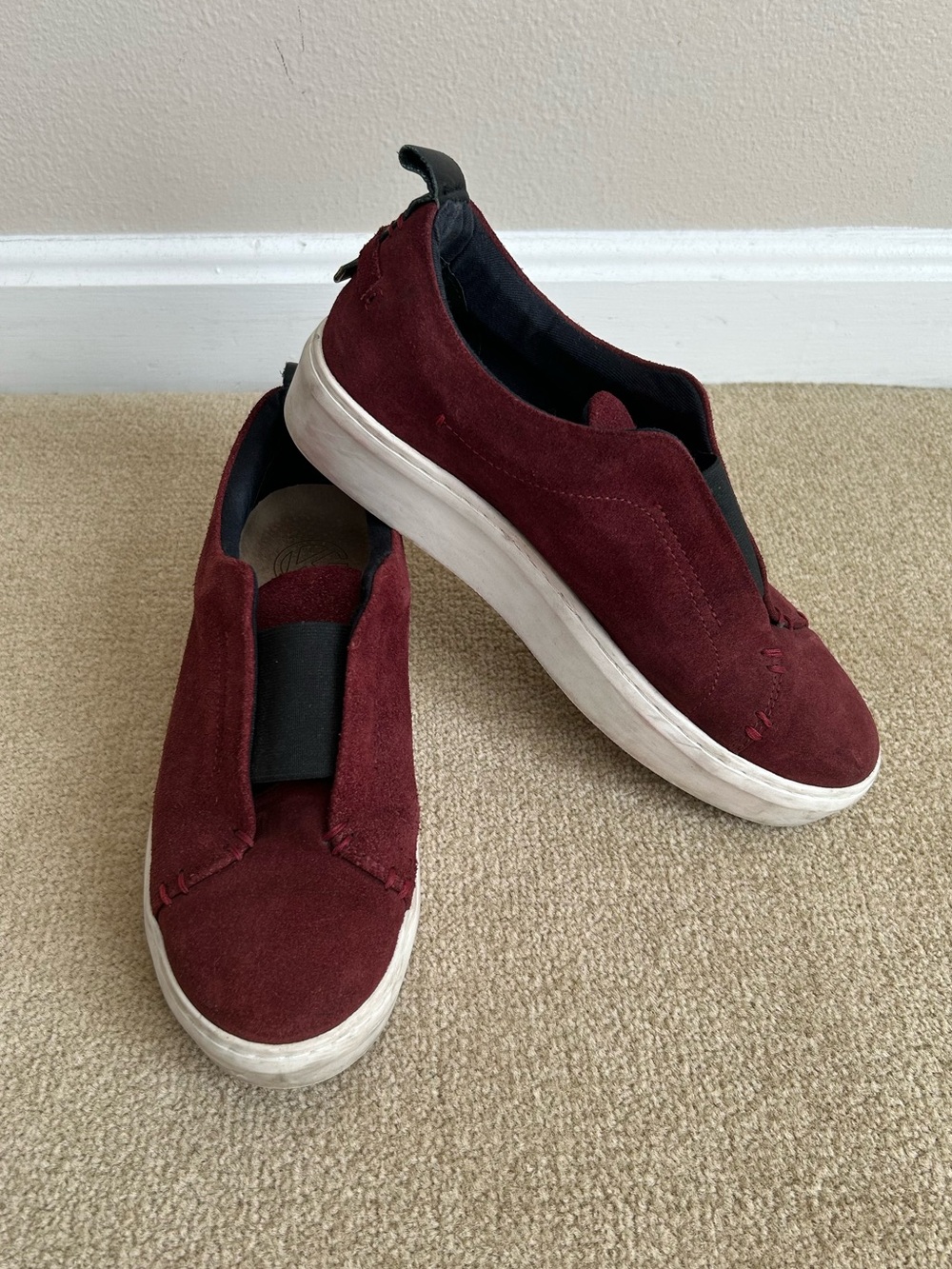Kurt Geiger London Lennon Slip-On Sneakers Burgundy Black Women’s Size 37